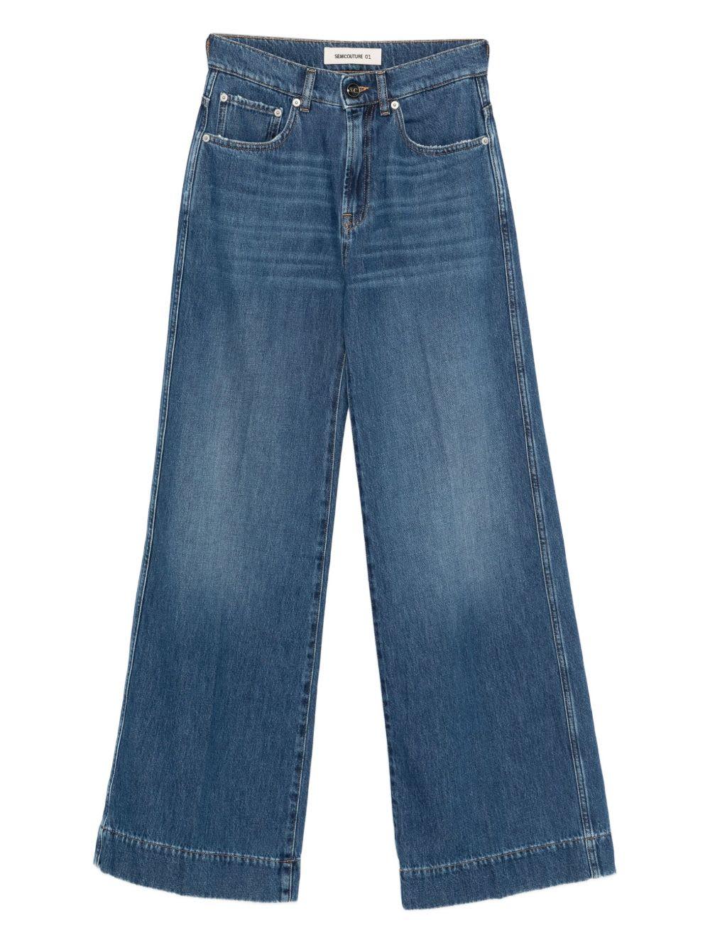semicouture hayley wide-leg denim jeans