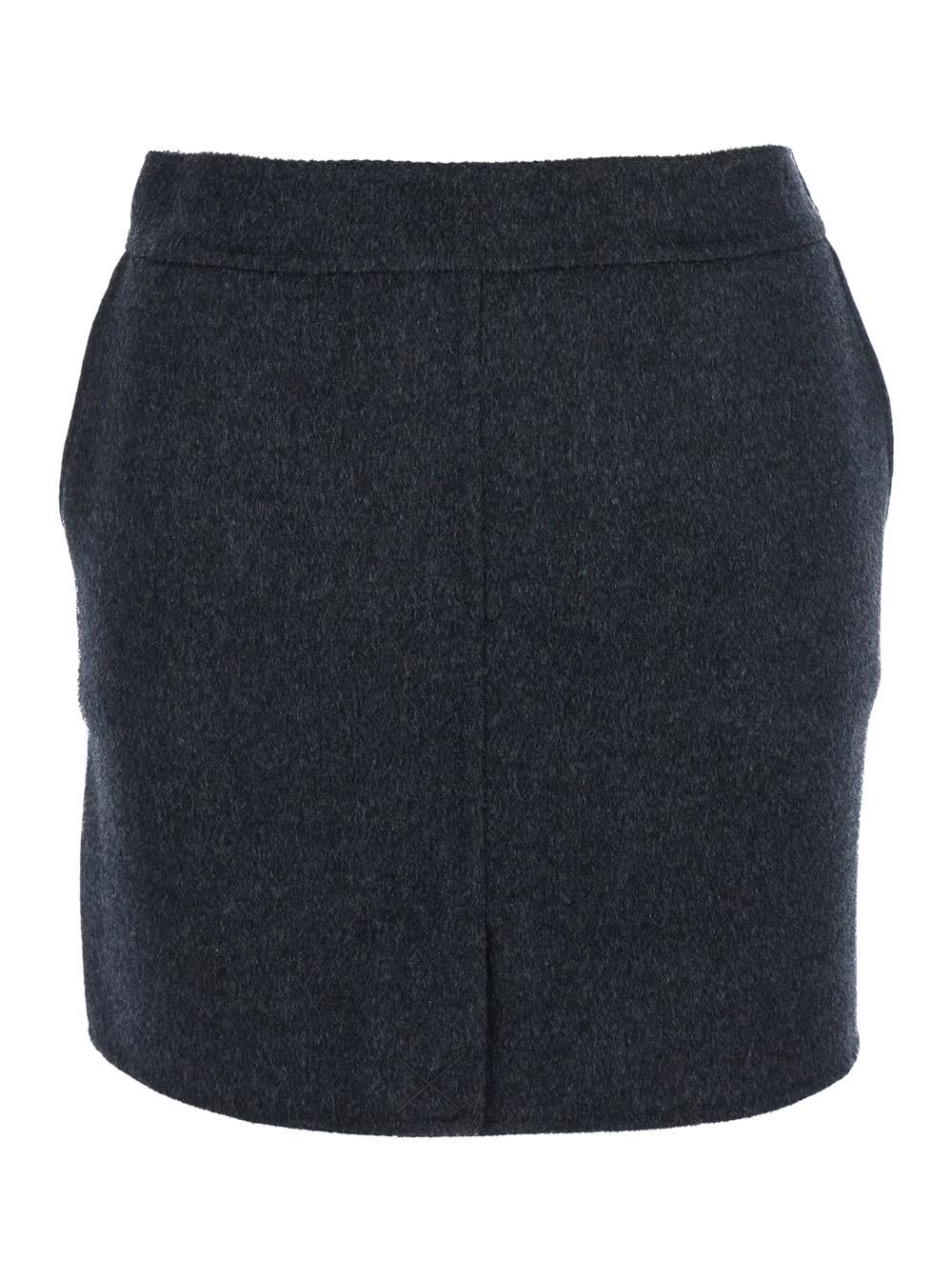 semicouture ilaria grey skirt with side pockets in wool woman