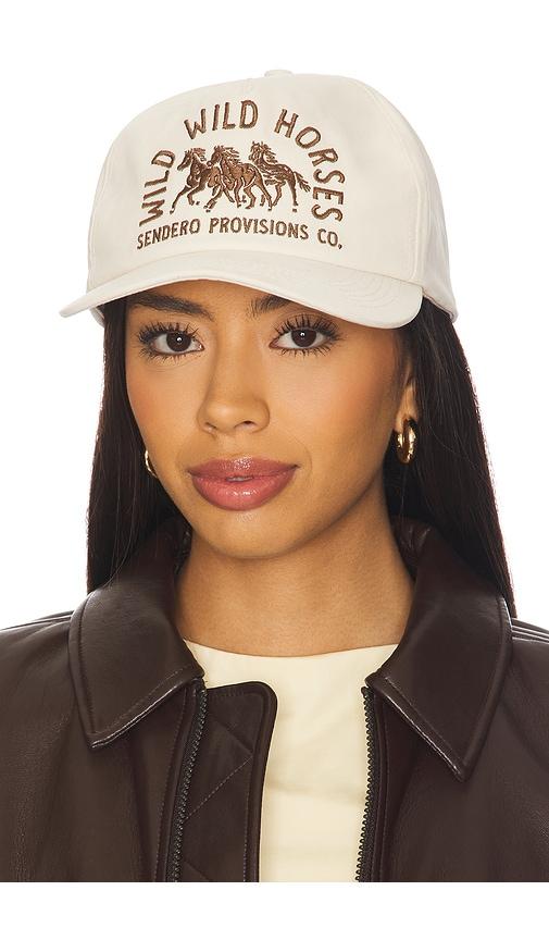 sendero provisions co. wild wild horses cap in cream.