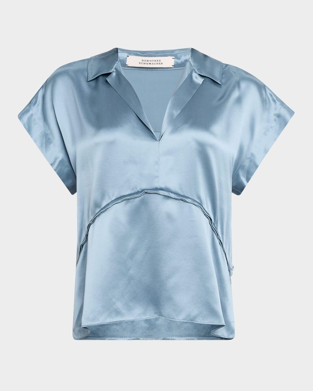 sense of shine silk satin top