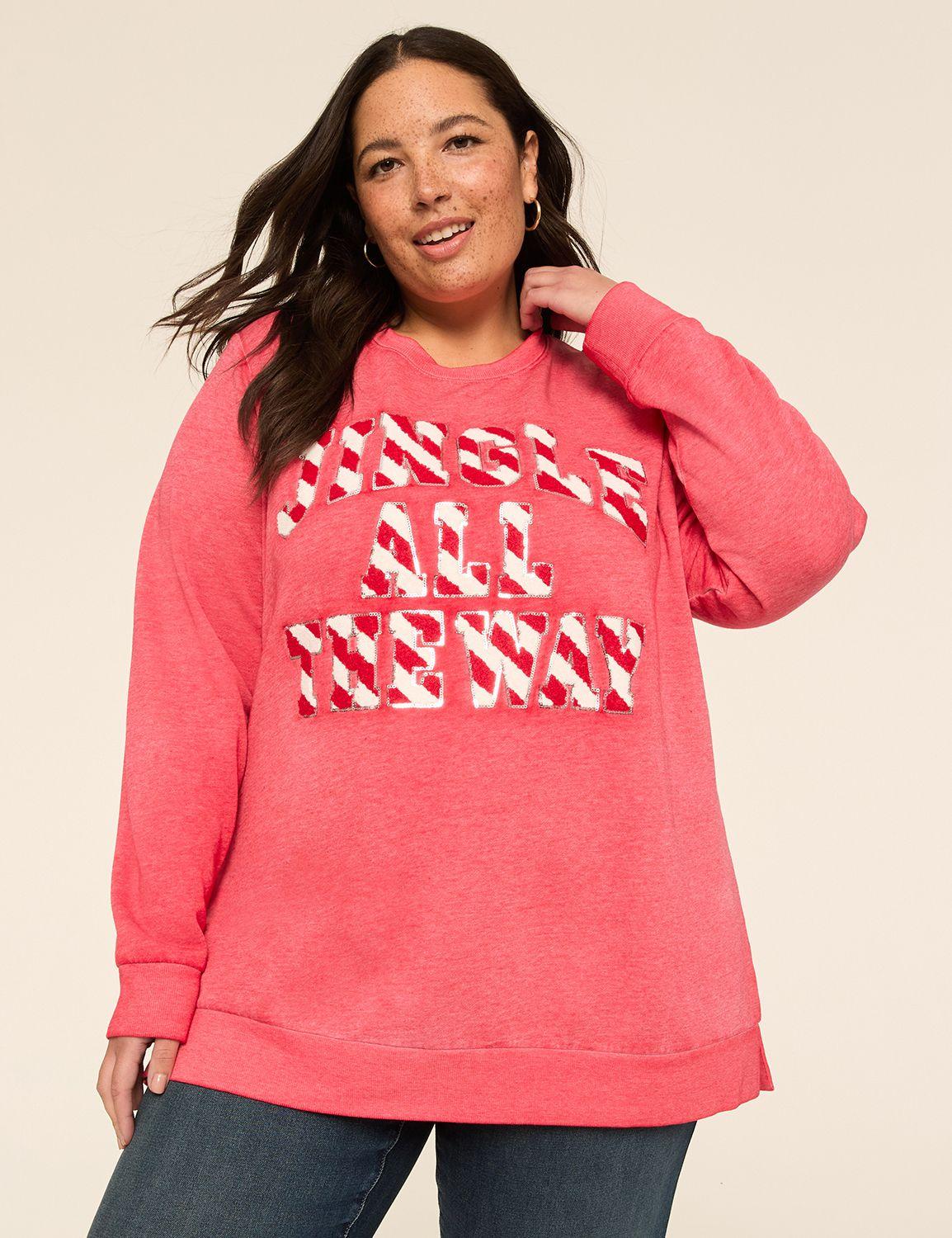 sequin & texture jingle all the way graphic sweatshirt