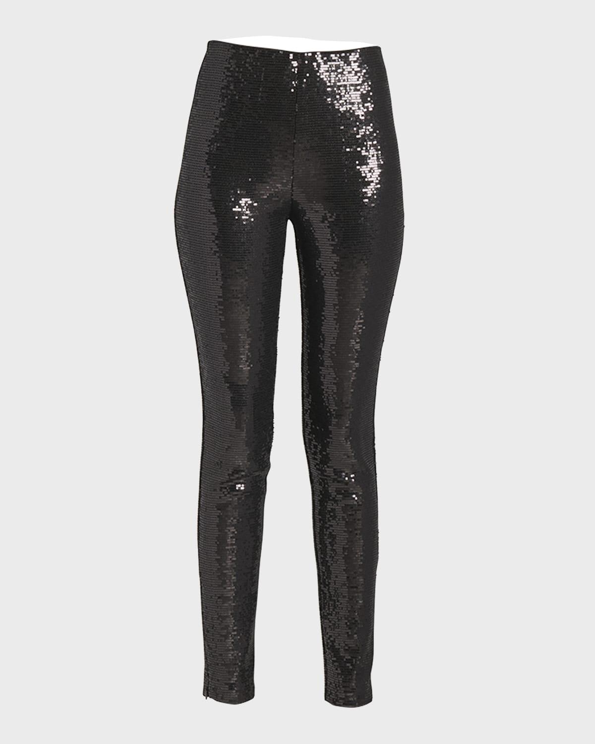 sequin ankle leggings