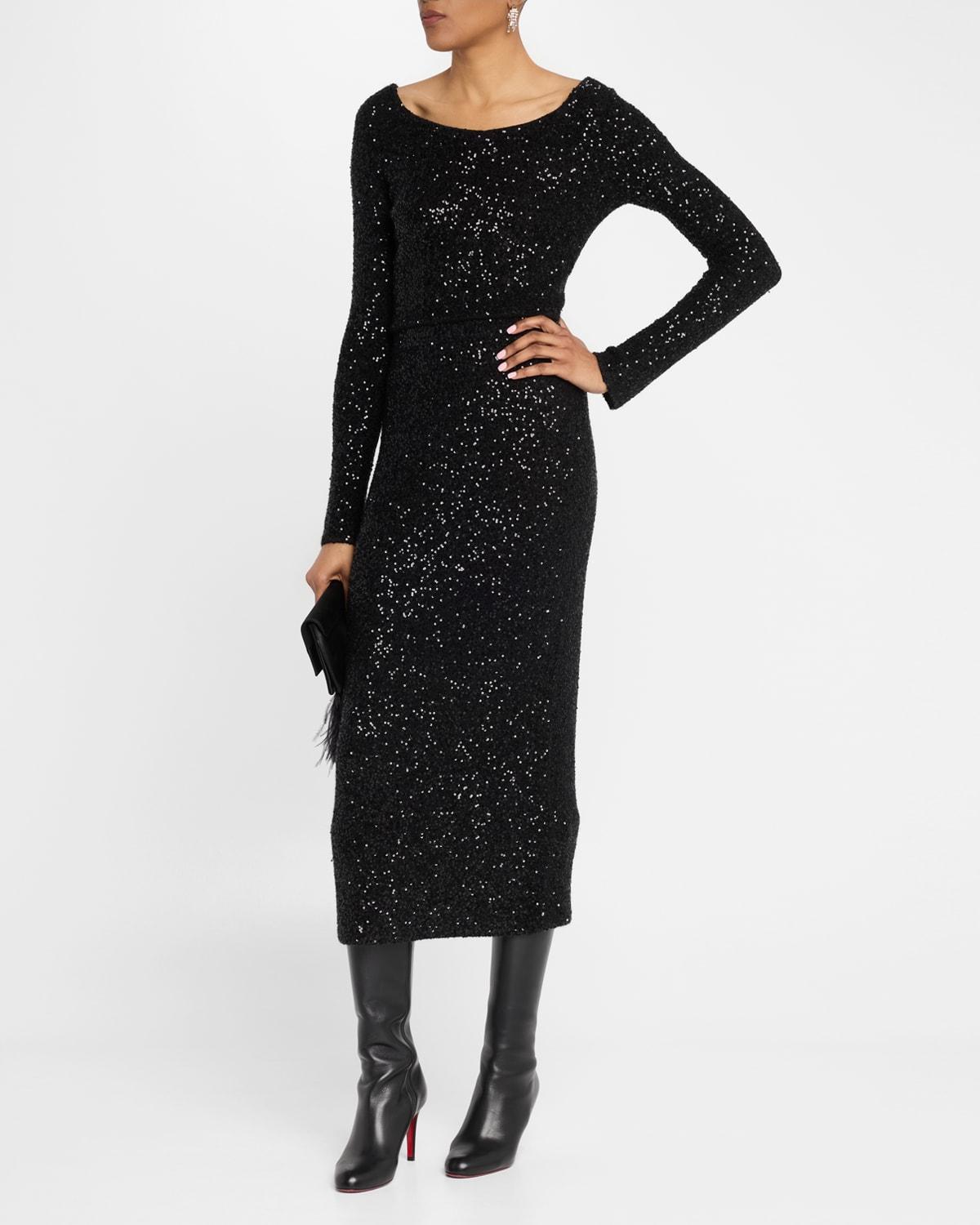 sequin cashmere long-sleeve crop top