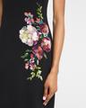 sequin floral crepe midi dress