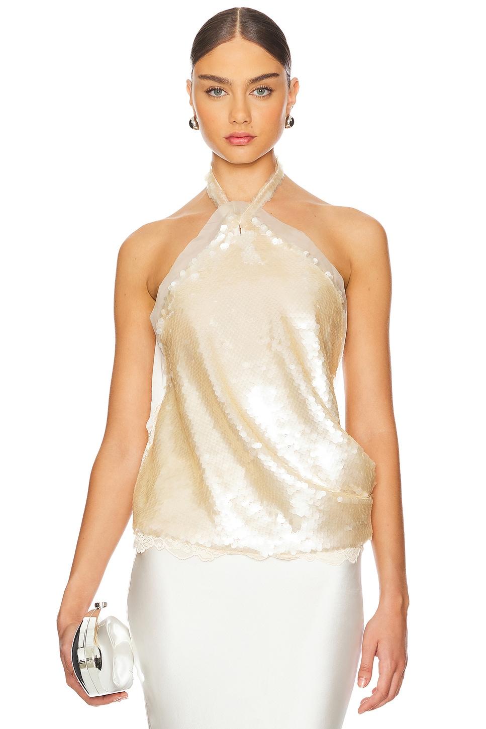 sequin halter top