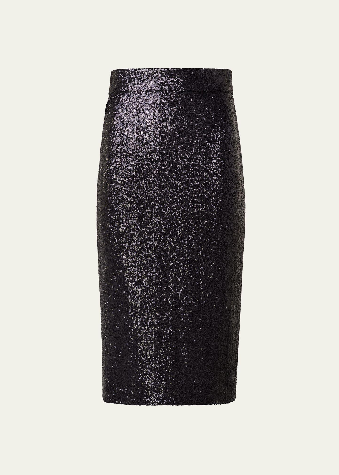 sequin jersey pencil skirt
