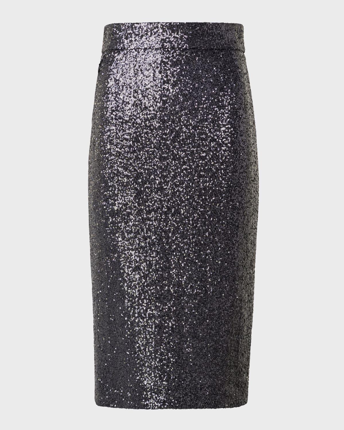 sequin jersey pencil skirt