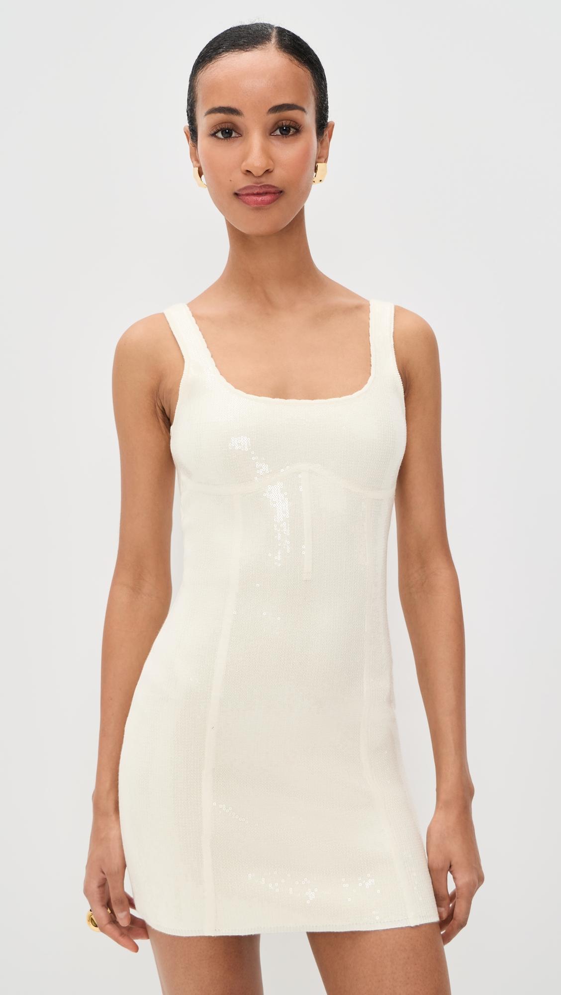 sequin knit corset mini dress