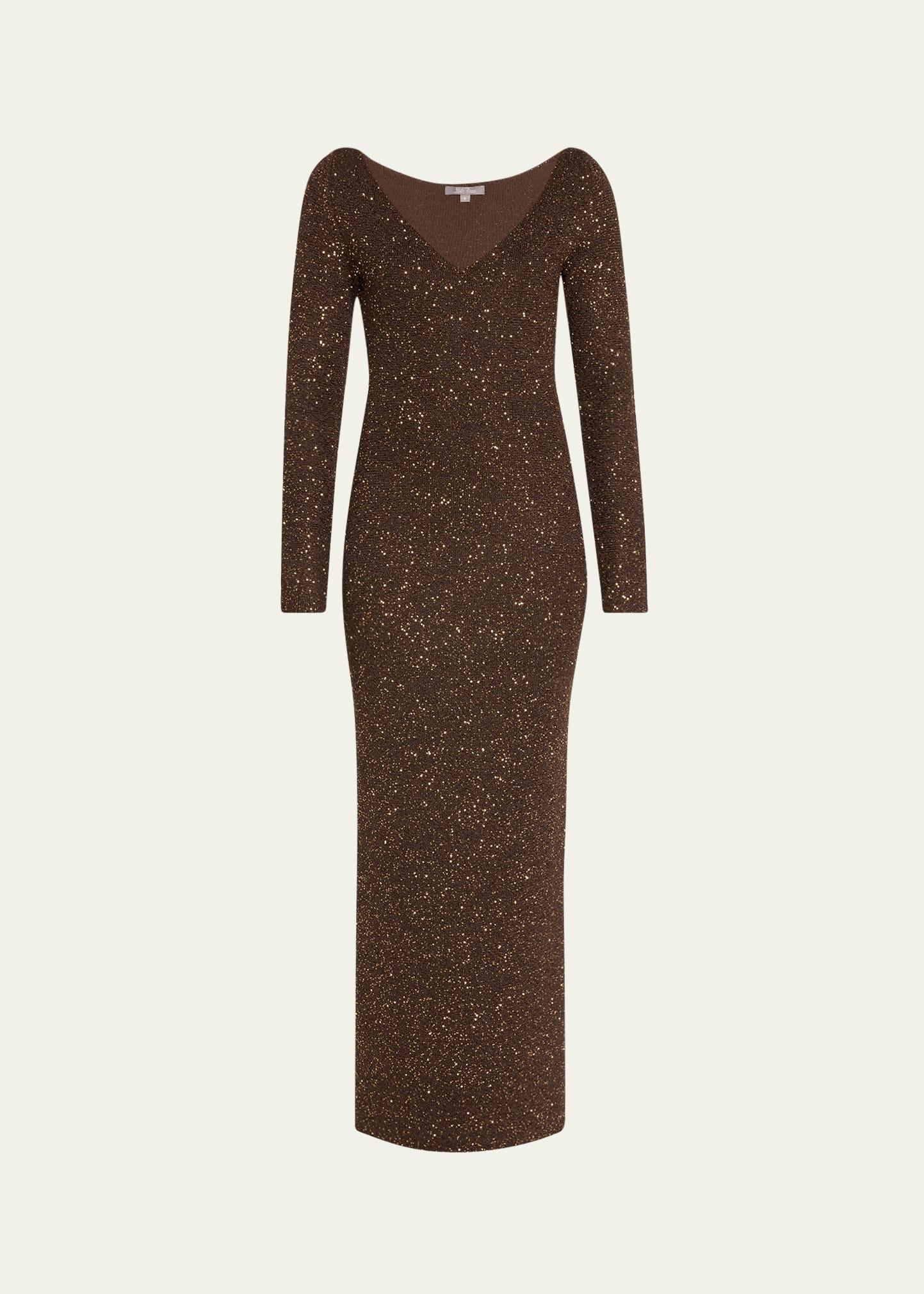 sequin maxi dress with low-cut back