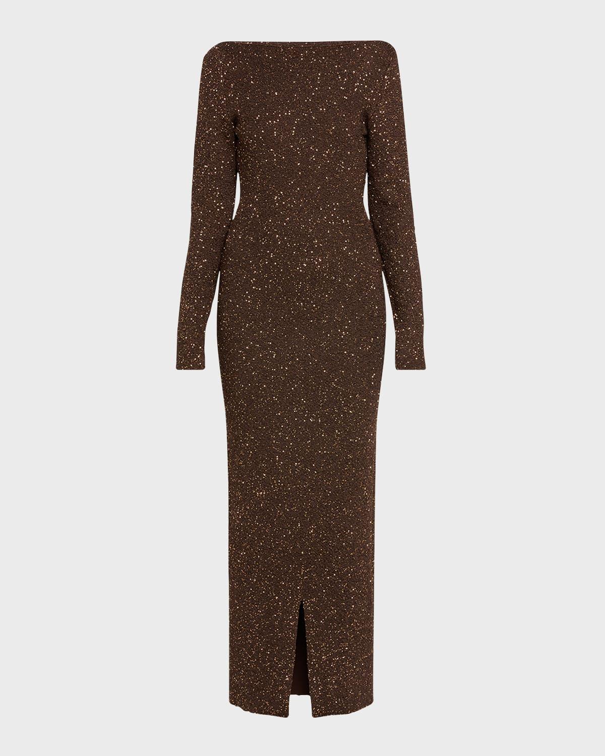 sequin maxi dress with low-cut back