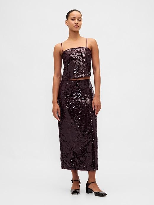 sequin maxi skirt