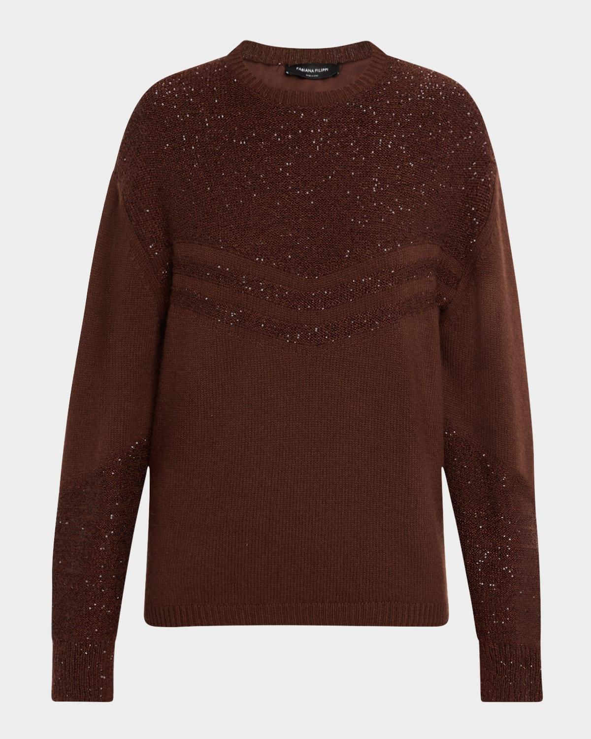 sequin metallic knit oversized sweater