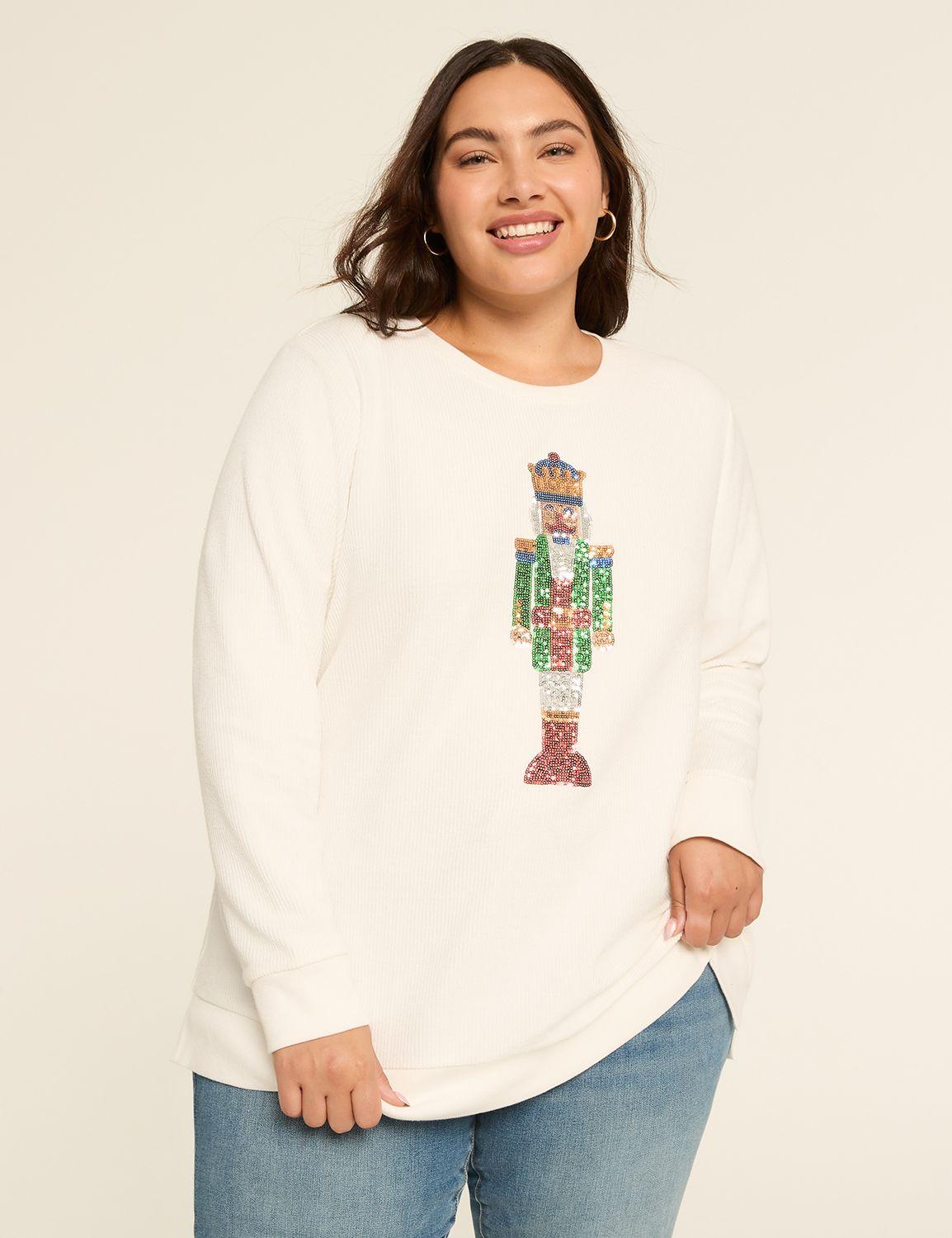 sequin nutcracker graphic sweatshirt