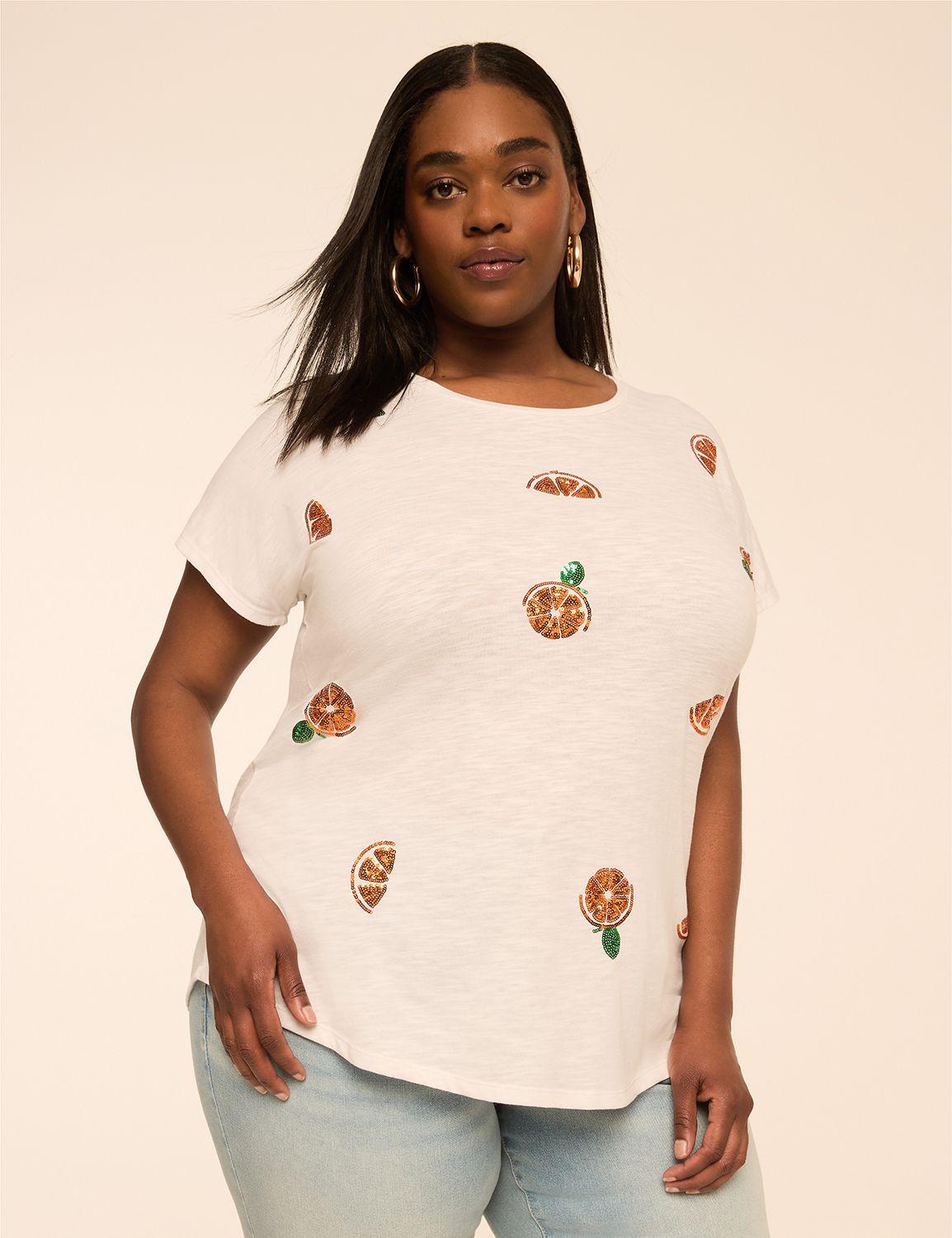sequin oranges graphic tee