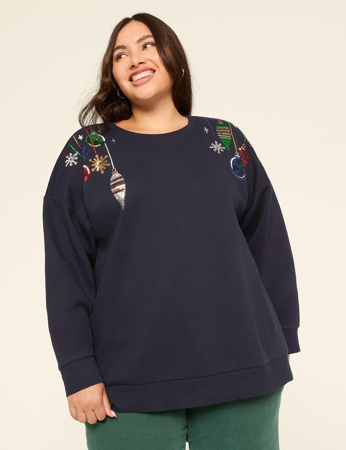 sequin ornament graphic sweatshirt