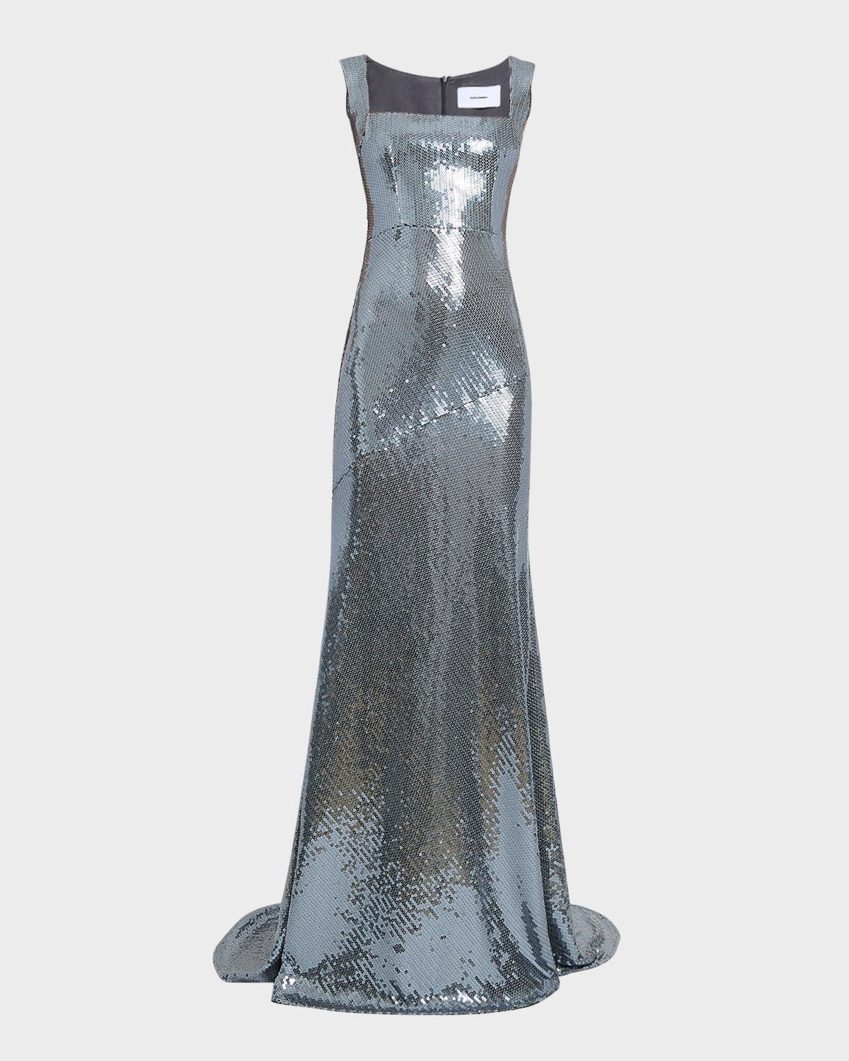 sequin portrait gown