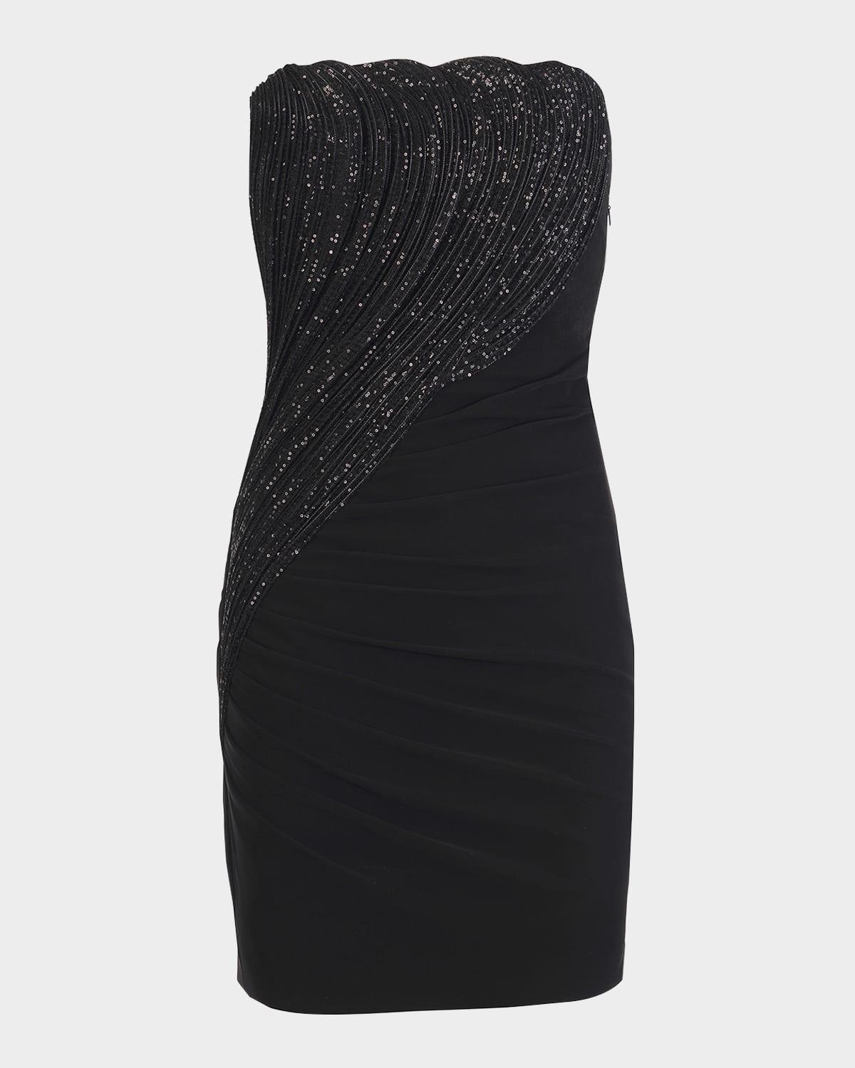 sequin sculpted strapless mini dress