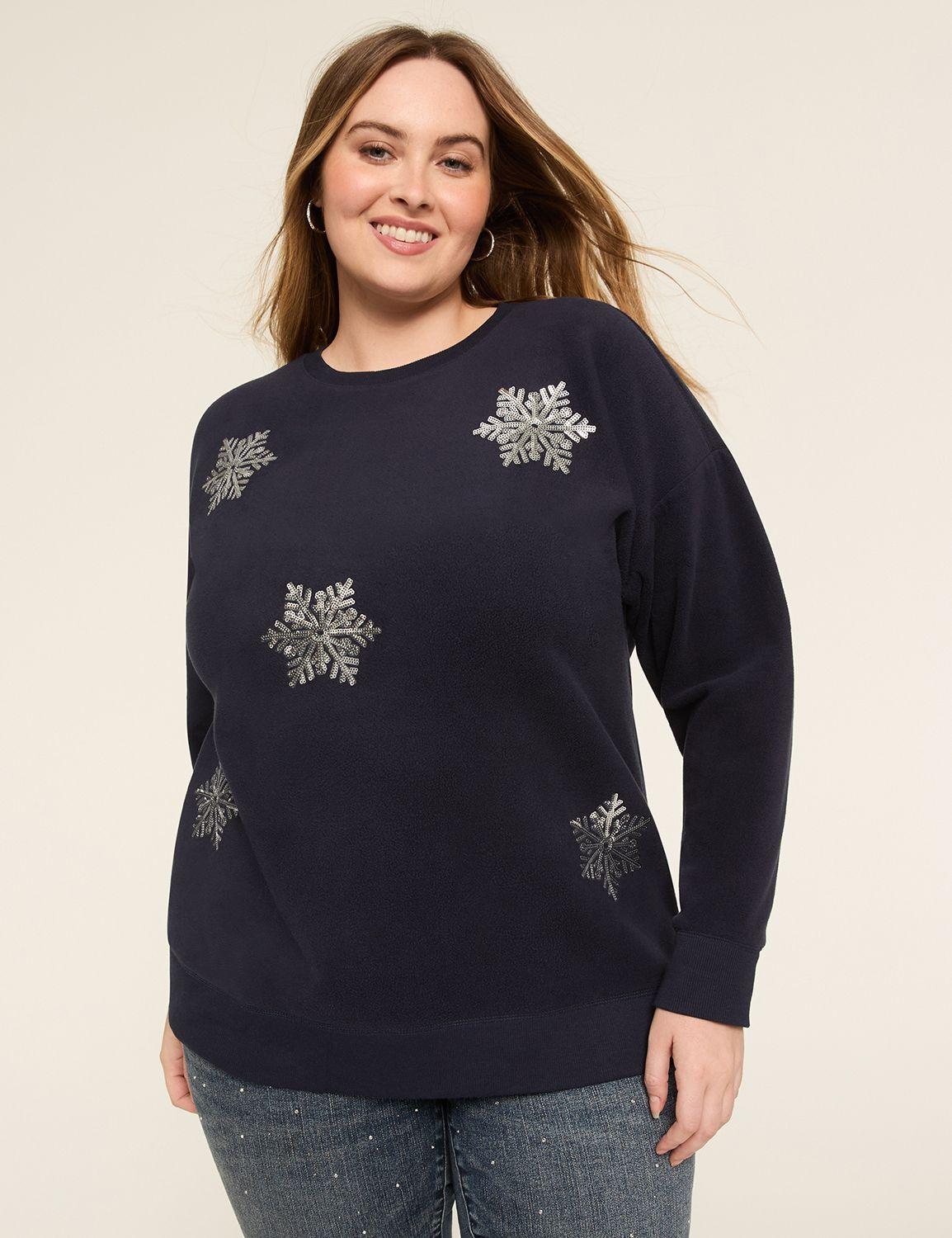sequin snowflake graphic sweatshirt