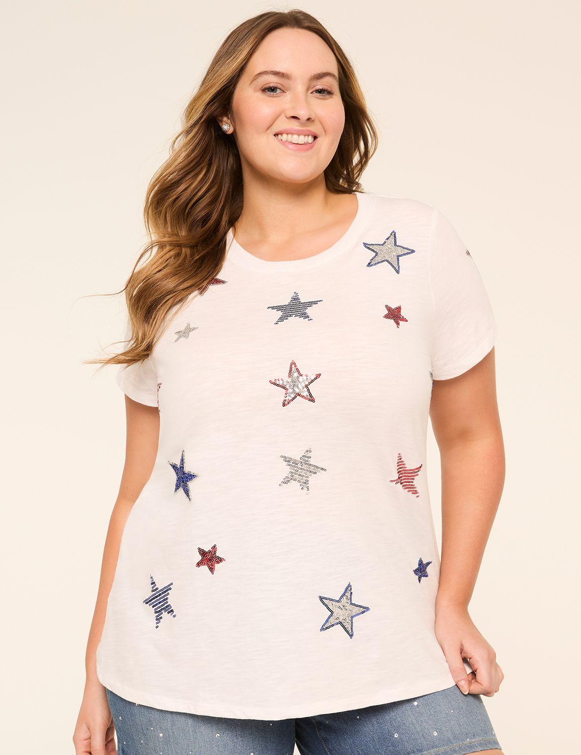 sequin stars graphic tee