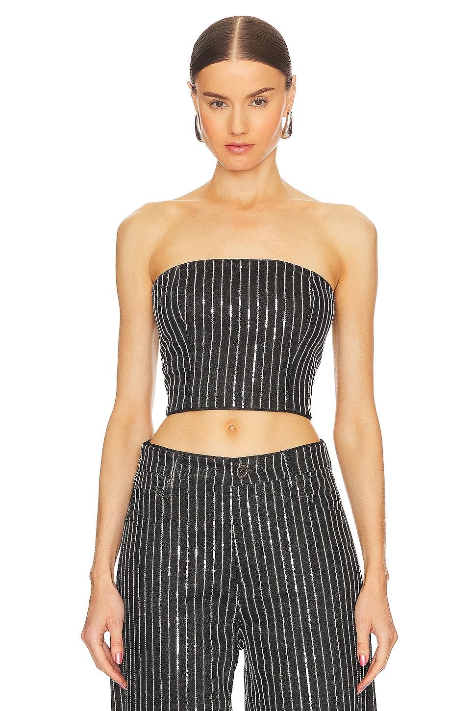 sequin twill crop top