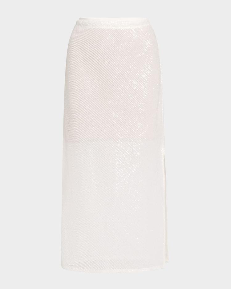 sequined bias-cut maxi skirt
