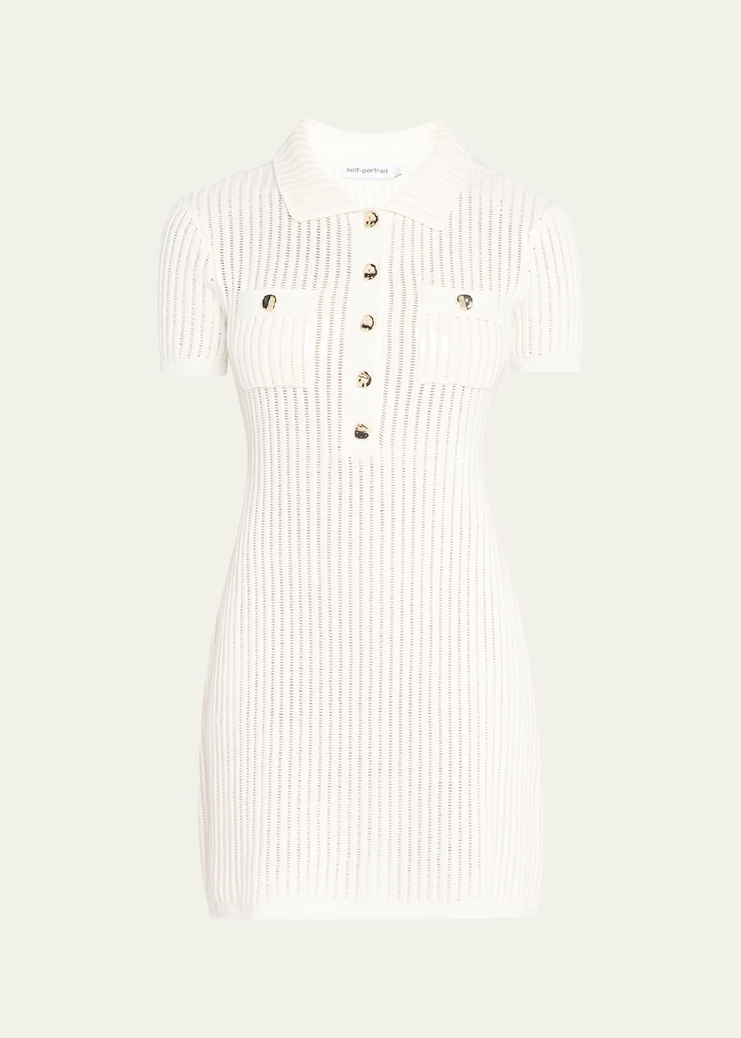sequined crochet mini dress