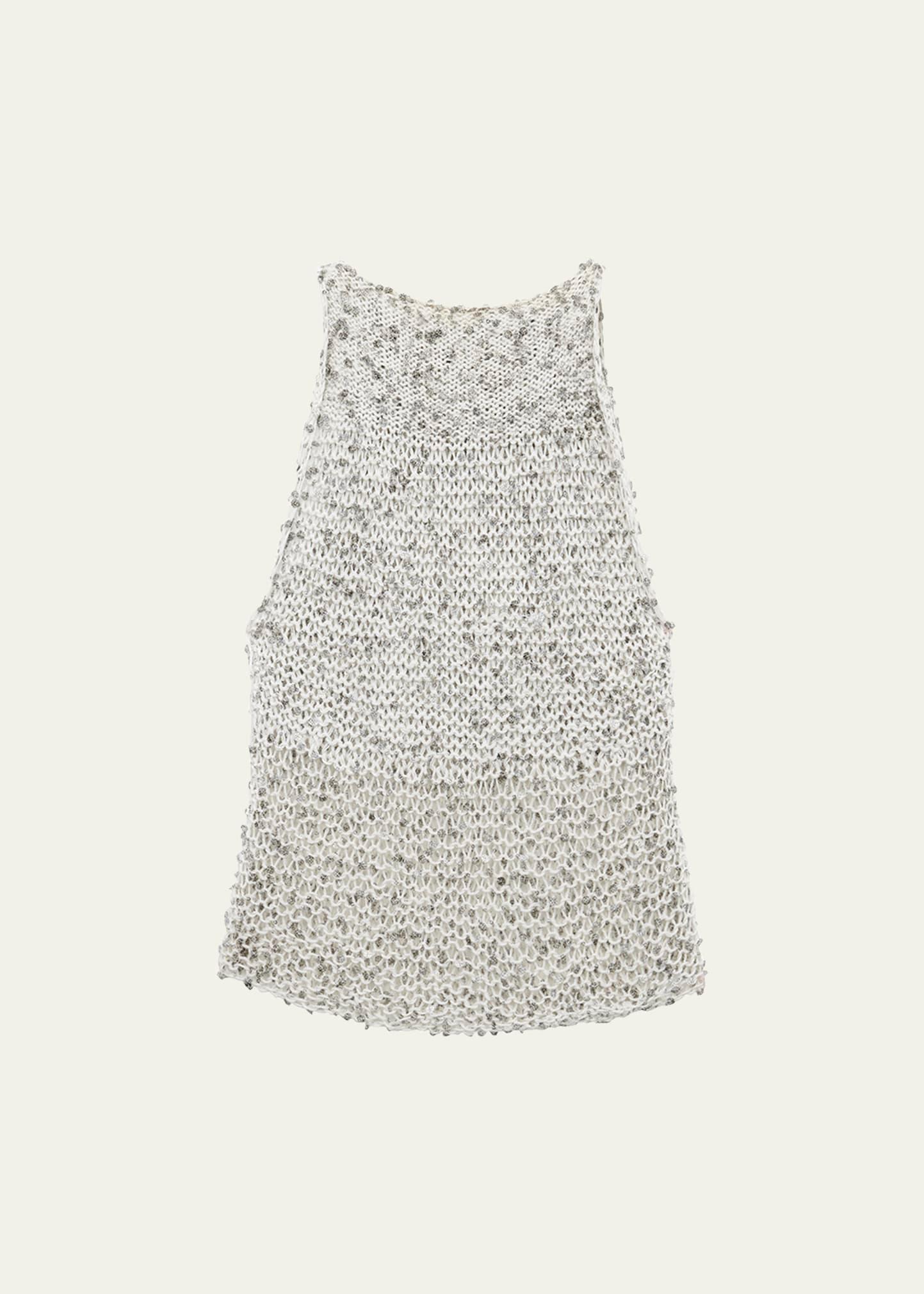 sequined fine knit tank top