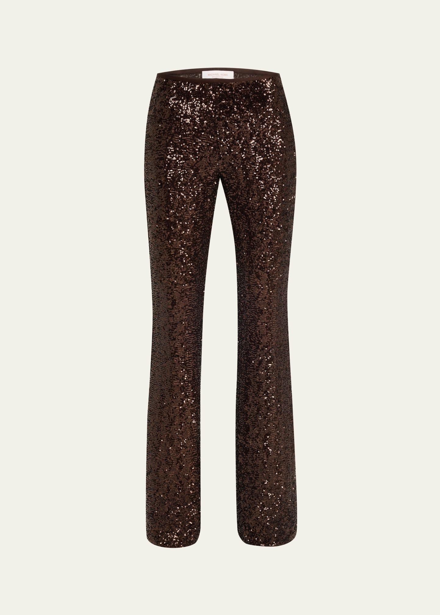 sequined flare pants