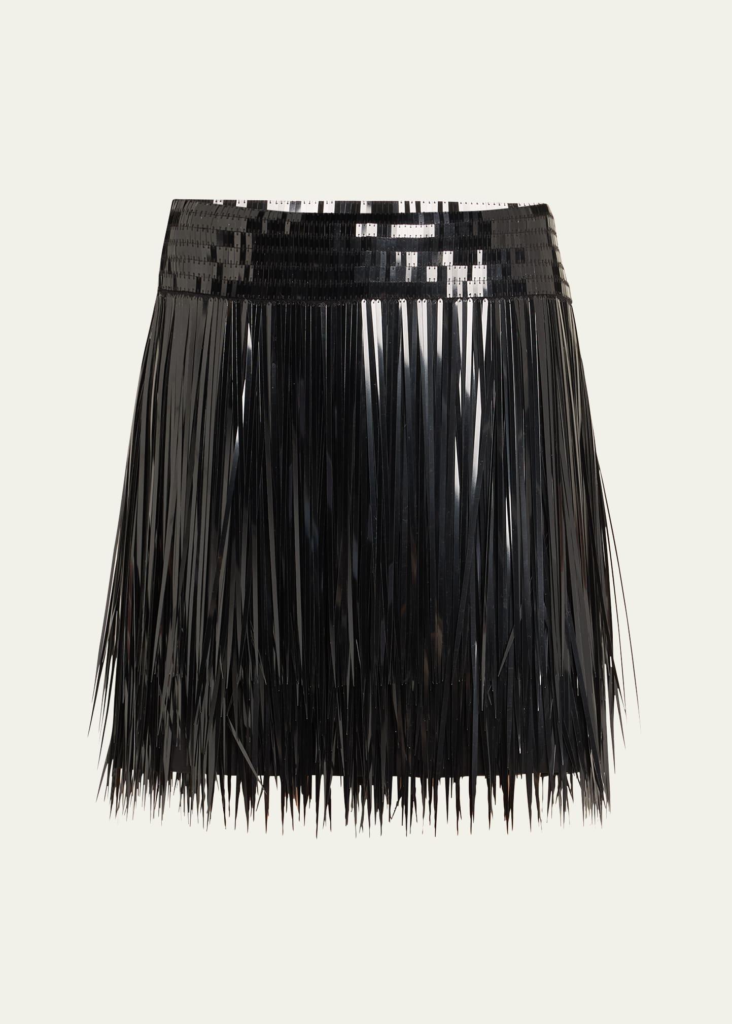 sequined fringe mini skirt