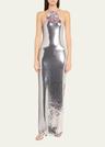 sequined halter gown
