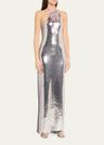 sequined halter gown