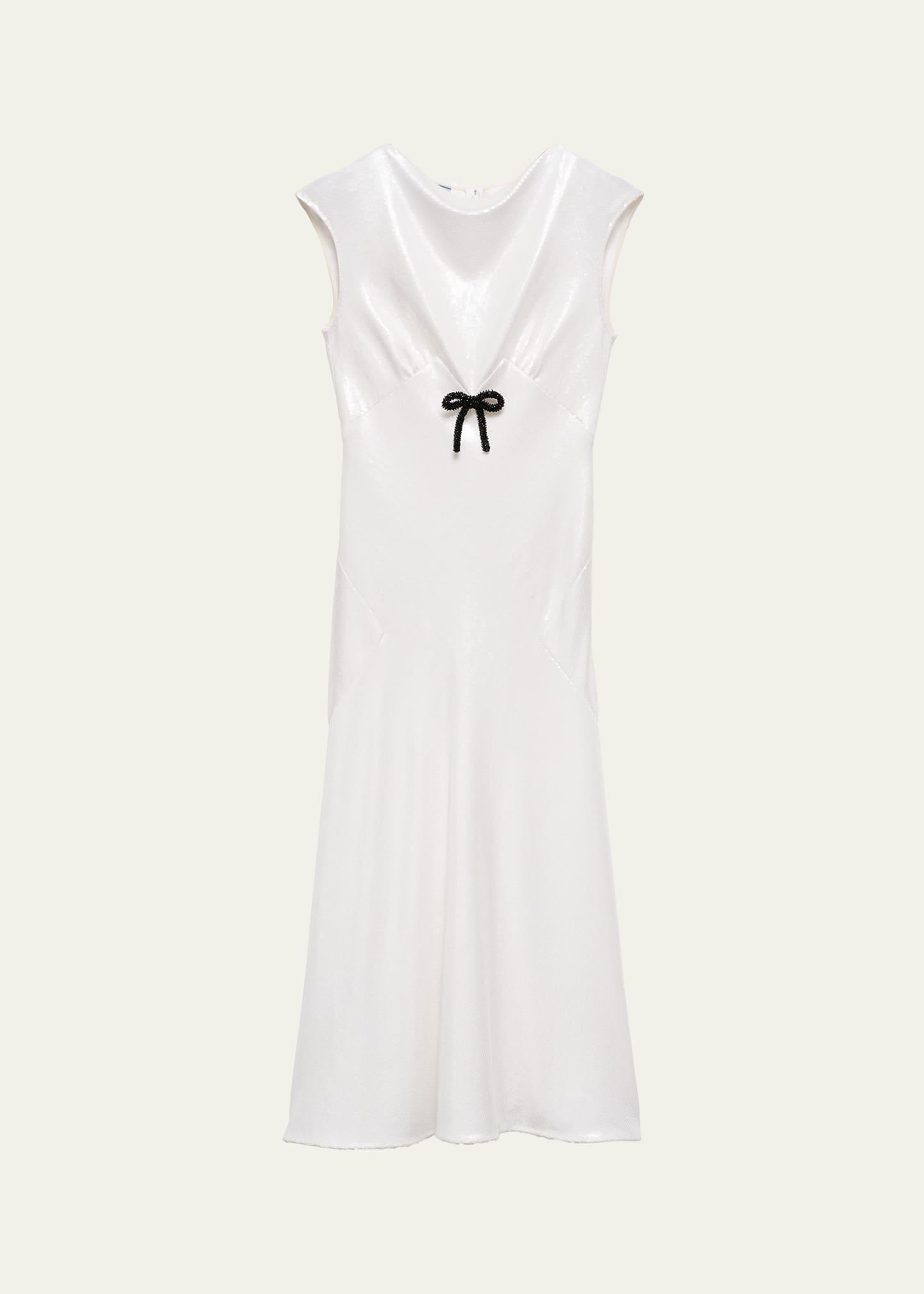 sequined jersey satin midi dress