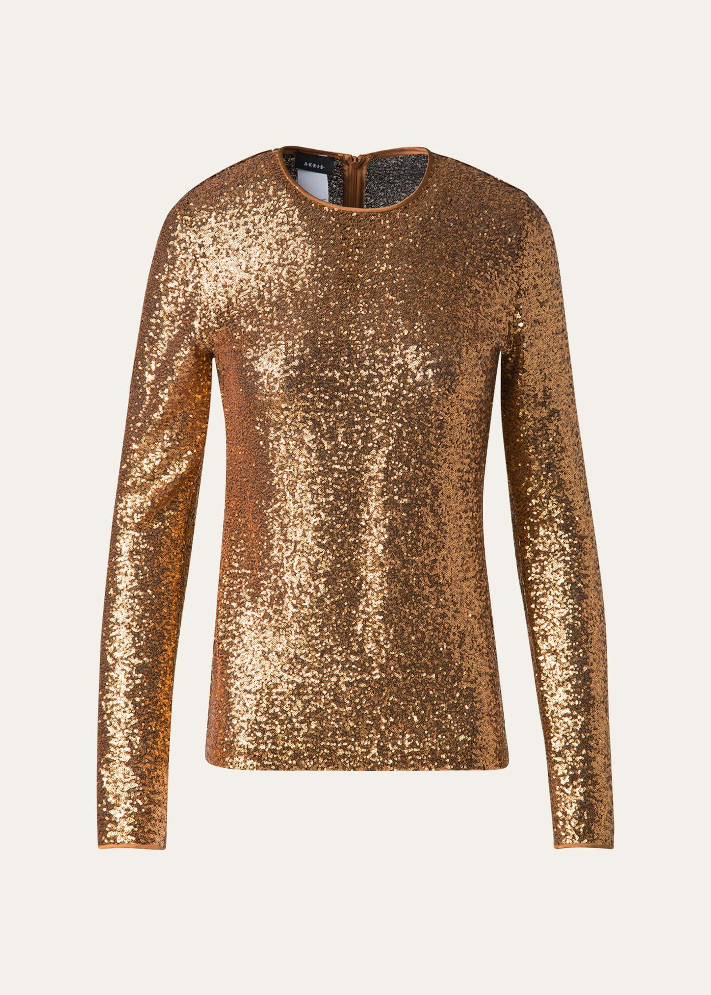 sequined jersey top