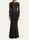 sequined knit mini long sleeve dress