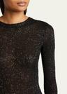 sequined knit mini long sleeve dress