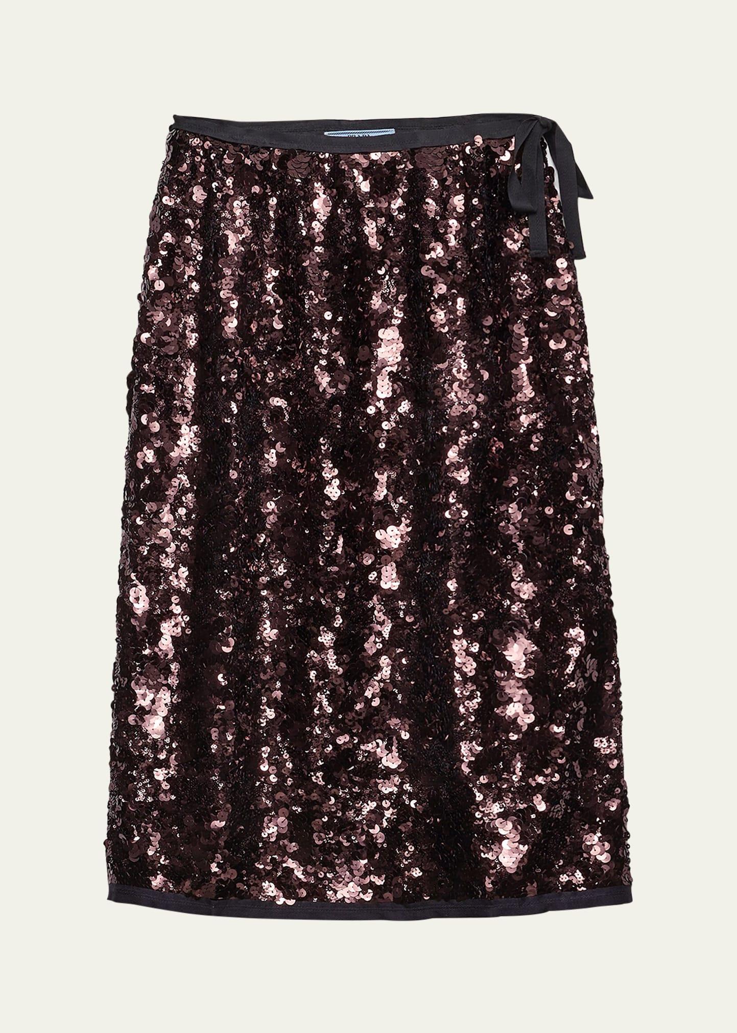sequined midi skirt