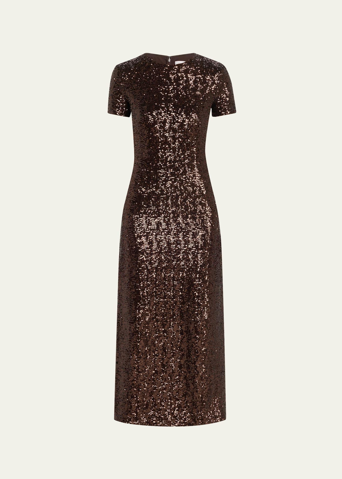 sequined midi t-shirt dress