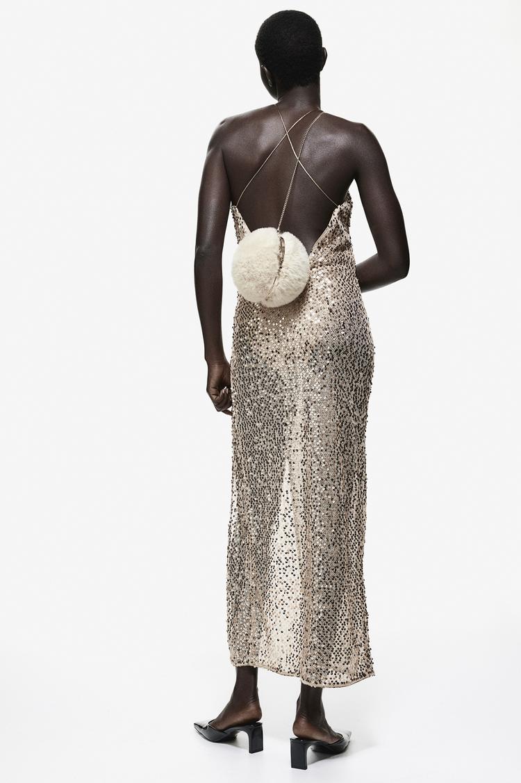 sequined net dress