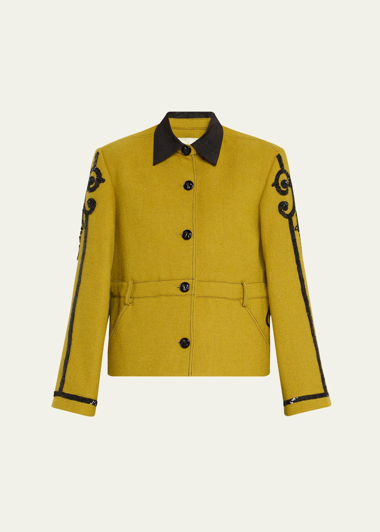 sequined new york wool jacket