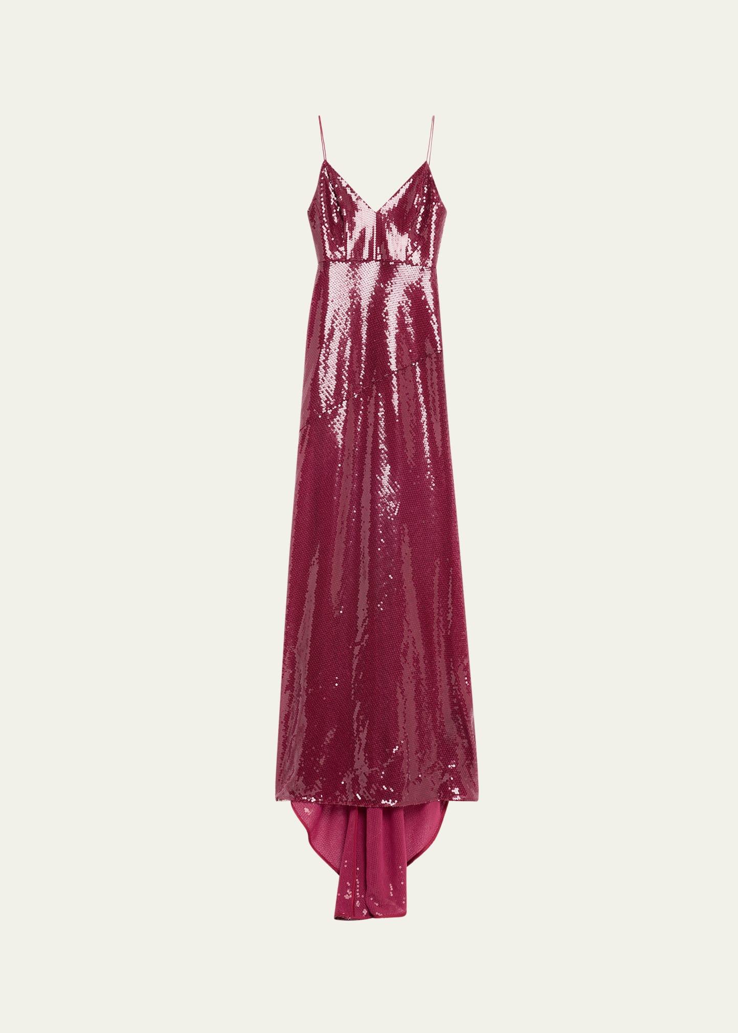 sequined paneled bikini gown