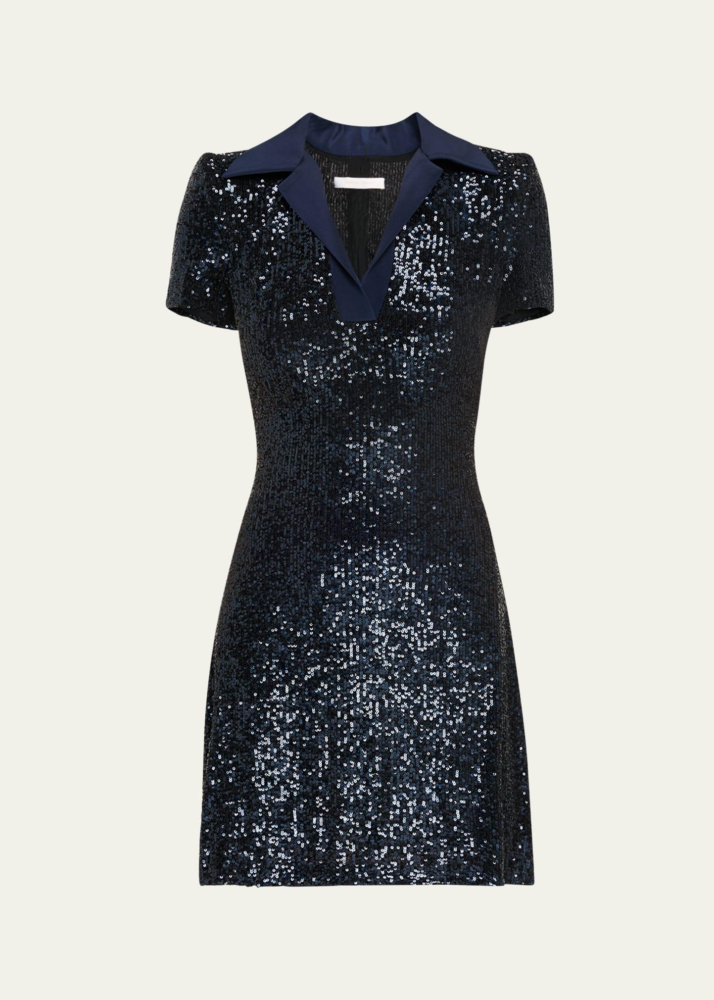sequined polo mini dress