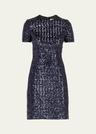 sequined short-sleeve mini dress