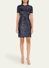 sequined short-sleeve mini dress
