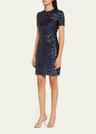 sequined short-sleeve mini dress