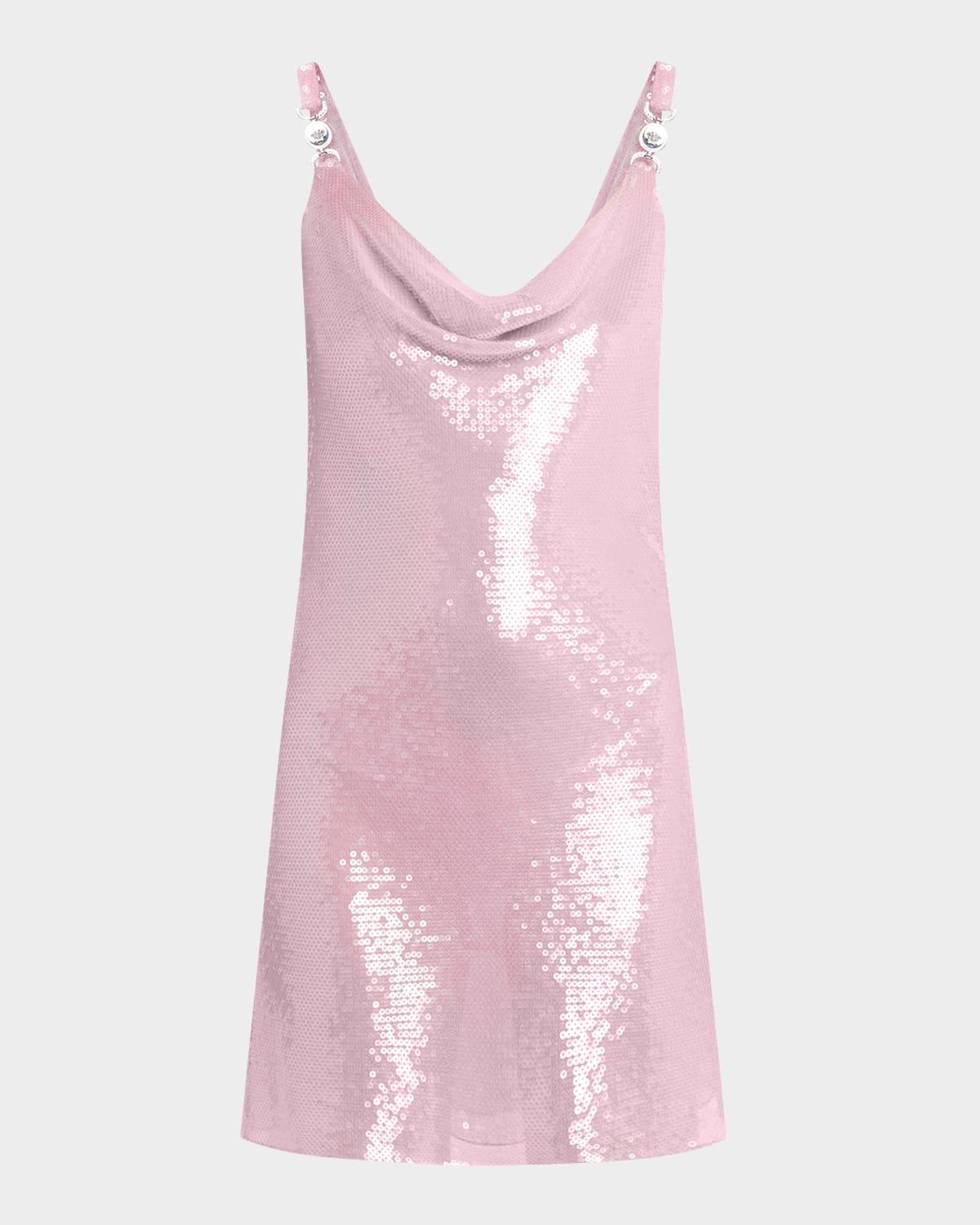 sequined silk chiffon mini dress