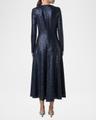 sequined stretch jersey long-sleeve midi dress