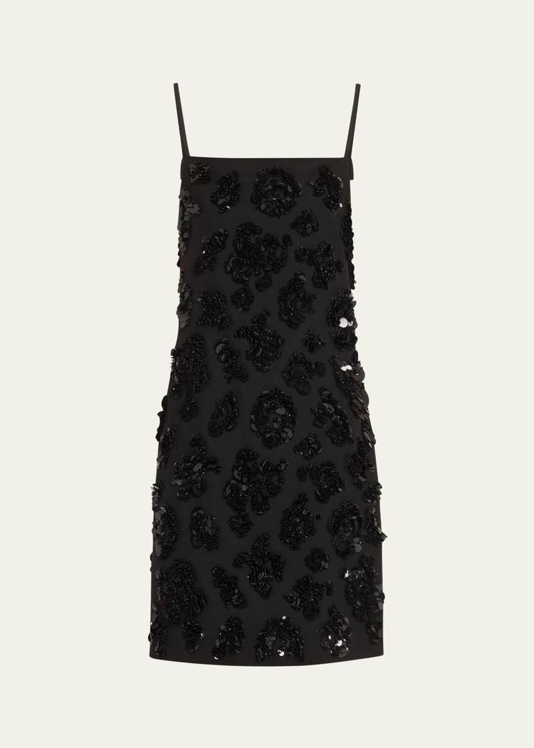 sequined wool mini dress