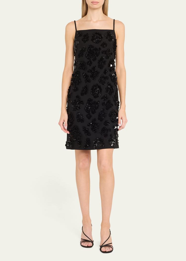 sequined wool mini dress