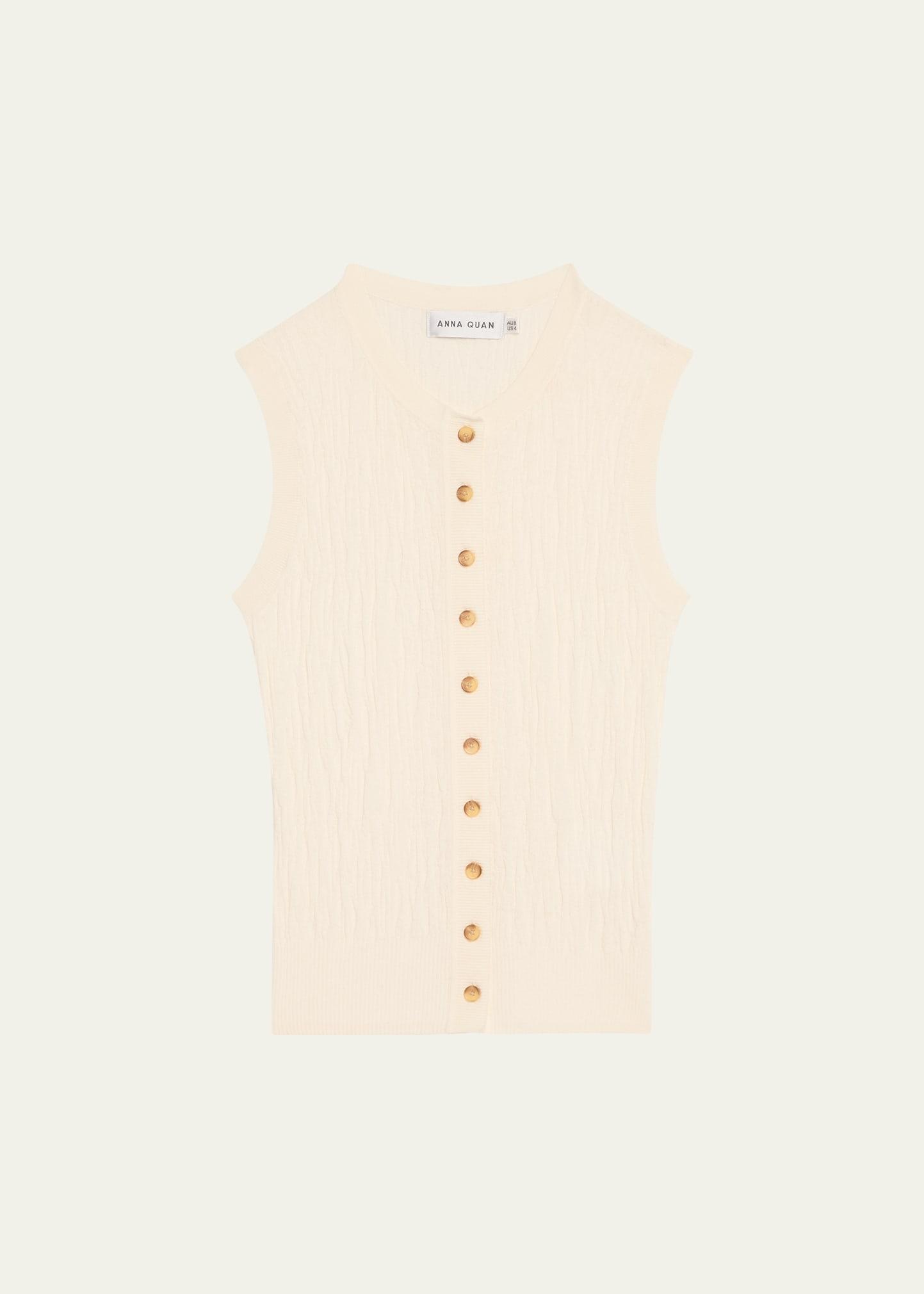 serafina button-front top
