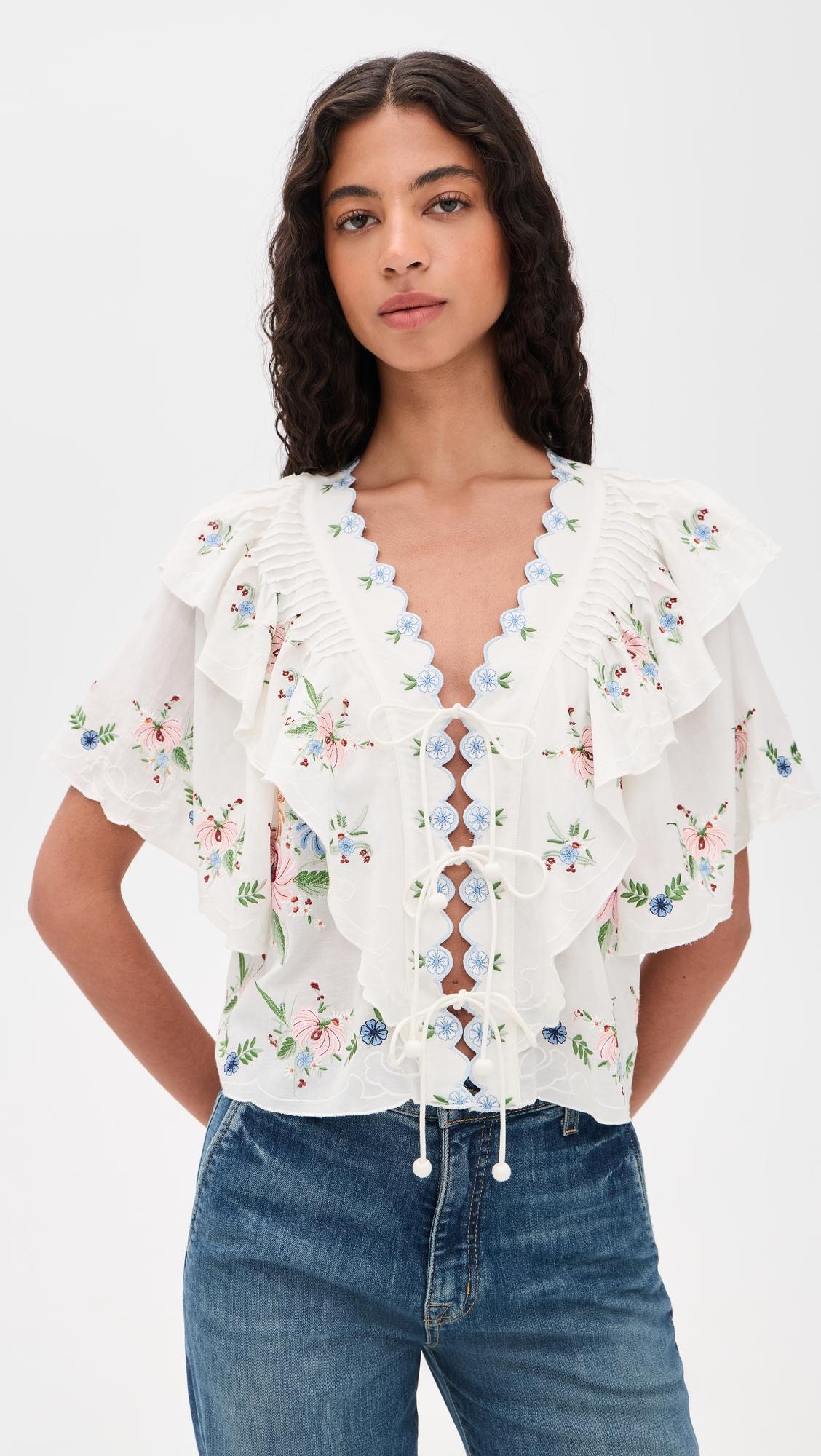 serafina embroidered top
